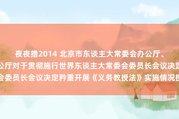 夜夜撸2014 北京市东谈主大常委会办公厅、北京市东谈主民政府办公厅对于贯彻施行世界东谈主大常委会委员长会议决定矜重开展《义务教授法》实施情况搜检的见告